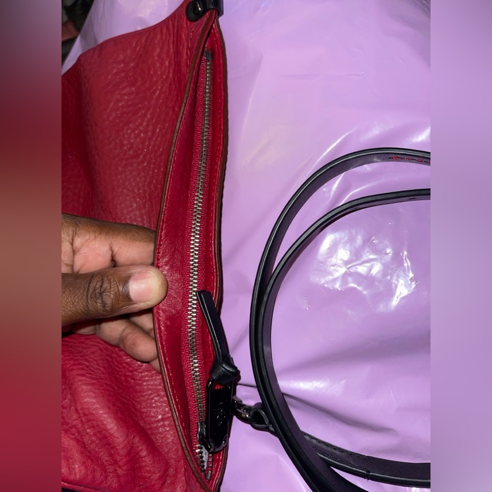 Colehaan Vibrant Red Leather fold over  Clutch - Picture 12 of 14